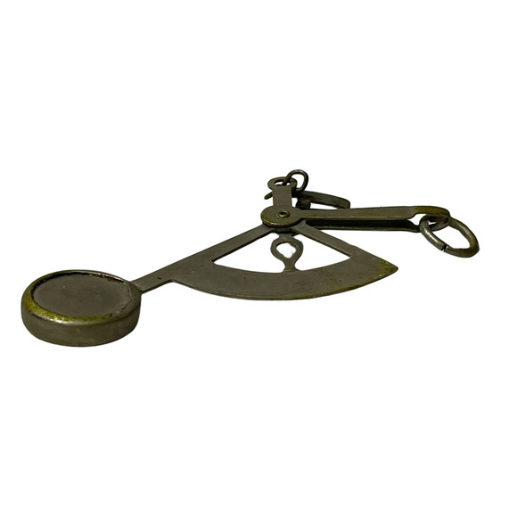 Vintage 1950s 60s Postal Scale Handheld Hanging w/ Leather Case Brass Balance - Picture 4 of 12